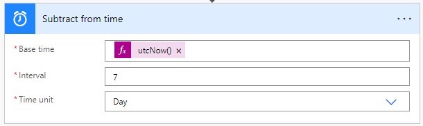 subtract from time action