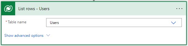 use the List Rows action