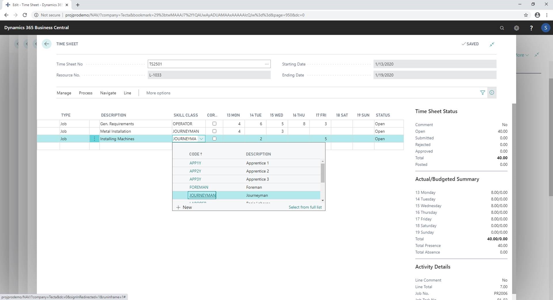 TIMESHEET FOR CONSTRUCTION