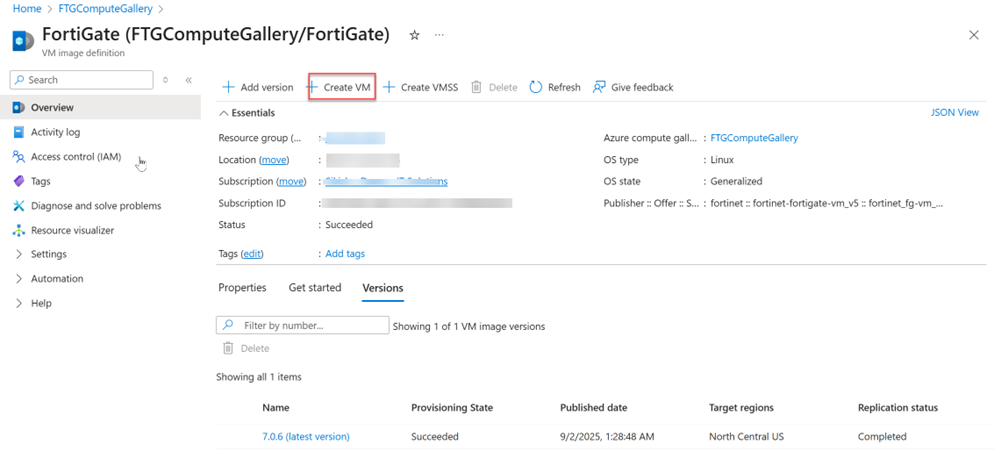 Deploy a FortiGate virtual appliance with a custom image