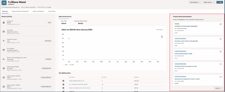 Customer 360 dashboard