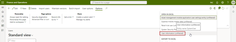 users form in user information for system administrators