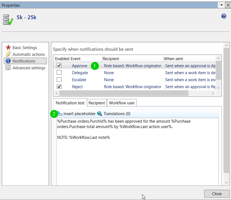approval elements of the workflow